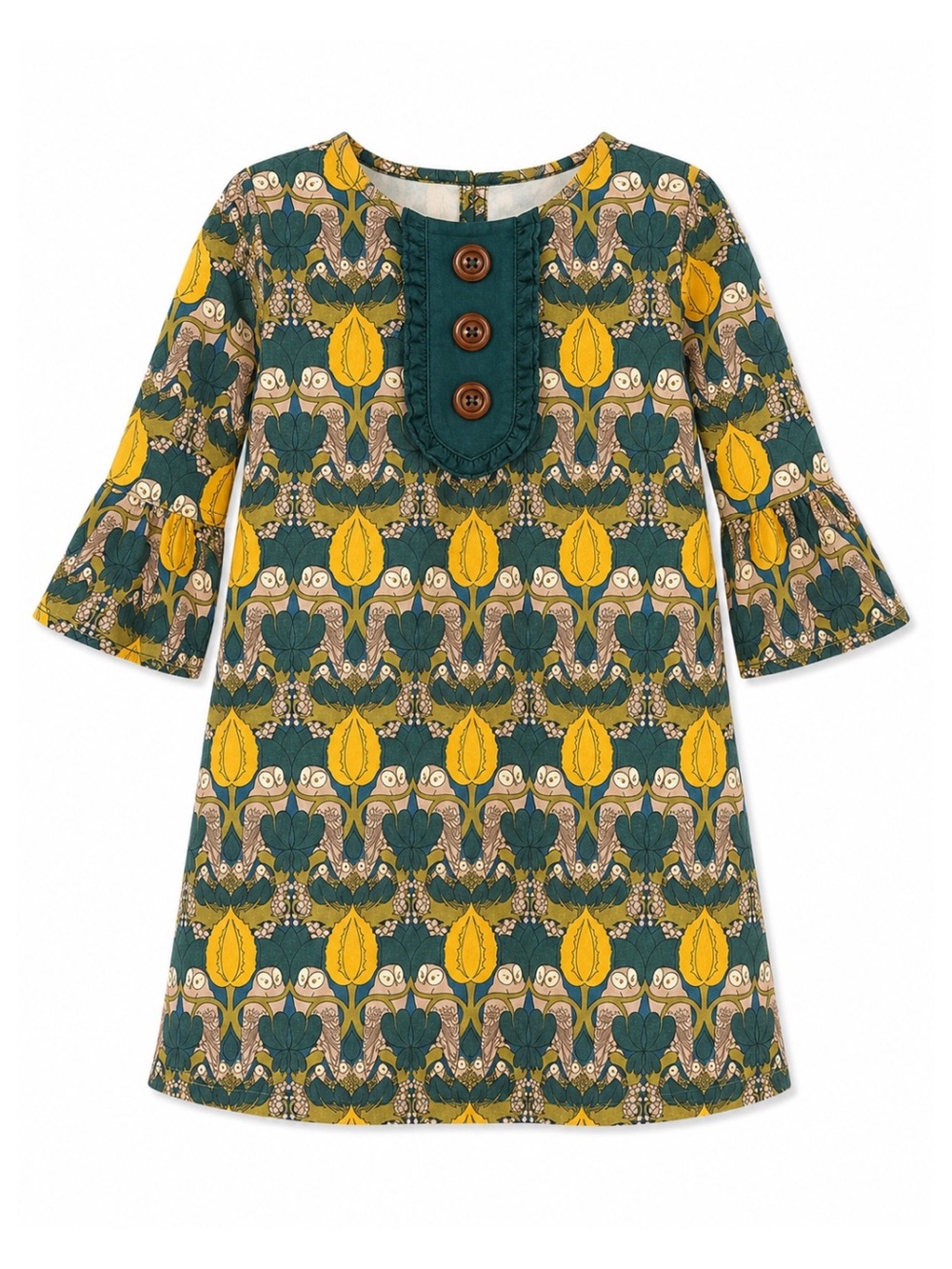 Only Little Once Quarter Sleeve Owl Graphic A-Line Dress Girls Size 8